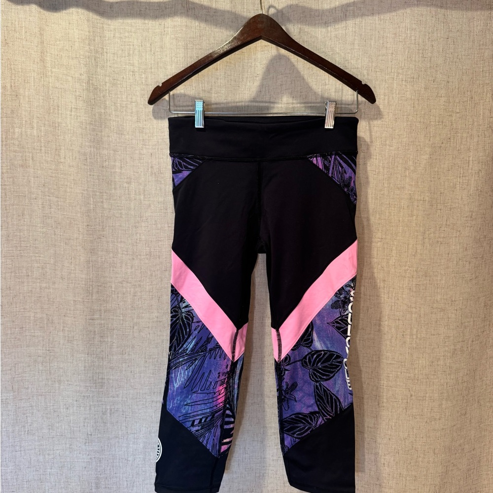 Lululemon x soul cycle Black and Pink Patterned Leggings